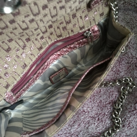 GUESS Pink and Magenta Clutch Bag - Picture 3 of 5